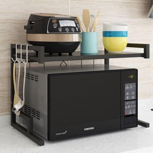 2 Tier Microwave Oven Rack Stand Shelf Carbon Steel Kitchen Storage Organiser UK