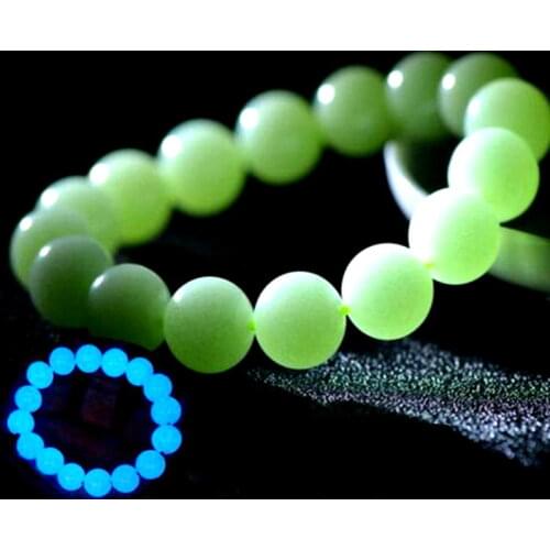 2021Unique Luminous Beads Bracelets Men Fluorescent Stone Pearl Night Light Jewelry Glow In The Dark Bracelet For Women Pulsera