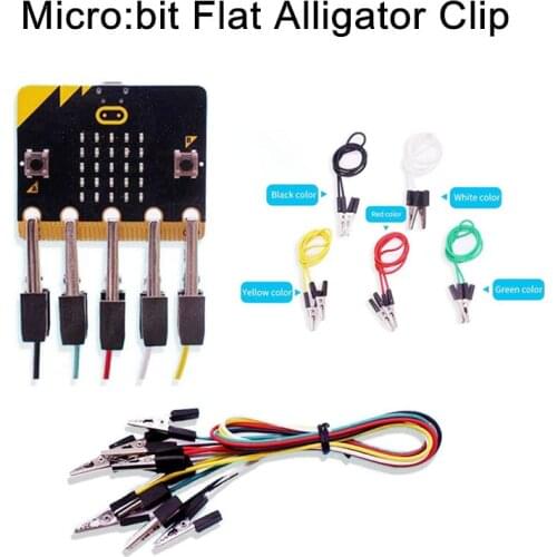 5 pcs/lot Micro:bit 40mm Flat Alligator Clip Double-headed Alligator Programmer Clips with for Microbit Flat Cable Wire