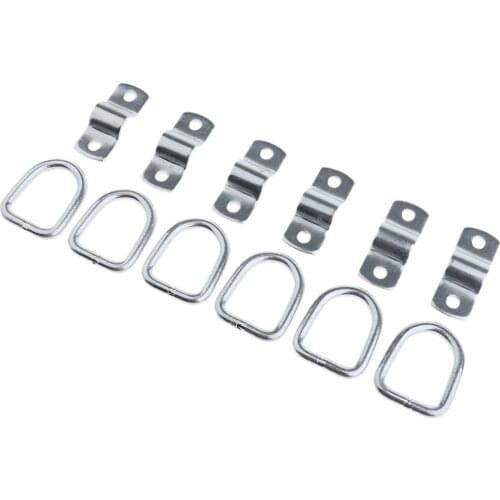 Hardware 6 Pack Small Steel D-Ring Tie Downs - Case Truck Cargo Trailer RV Boat Anchor Lashing D Ring