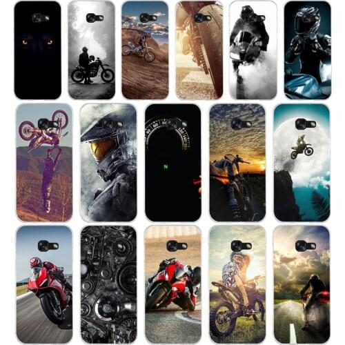 101AA Handsome motorcycle Soft Silicone Tpu Cover phone Case for Samsung A3 A5 A7 A8 2016 2017 2018 A50