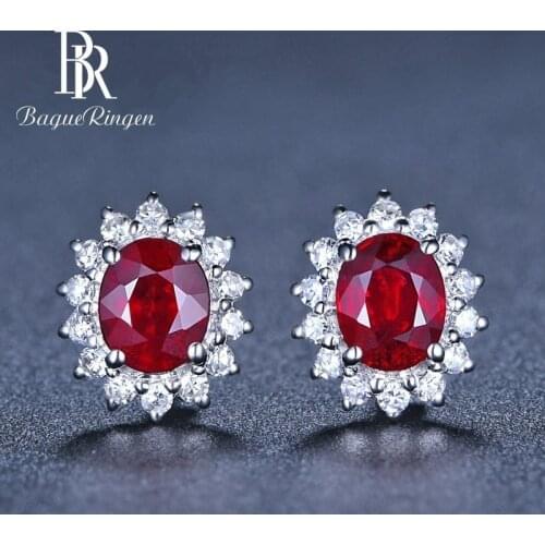 Begua Ringen 2019 Luxury Romantic Wedding Brand Womens Stud Earrings Silver 925 Jewely Gemstone Earrings Party Engagement Gifts