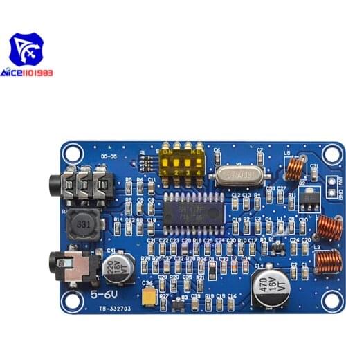 Diymore BH1417 50Hz-15000Hz Wireless Stereo PLL FM Transmitter Module Digital 2 Channel Radio Station Board DC 5-6V