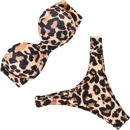 Bikini Swimwear Women Swimsuit 2021 Leopard Brazilian Bikini Set Push Up Bathing Suit Female Summer Beach Wear Biquini