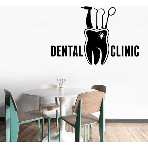 Office Dentist Cabinet Decoration New Dental Clinic Logo Wall Sticker Decal Oral Vinyl Window Sticker Design Art Wall Decor