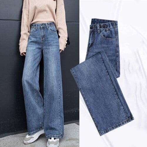 Baggy Mom Jeans High Waist Drape Casual Loose Retro Slim Straight Wide Leg Pants Cargo Pants Women Fall 2020 Women