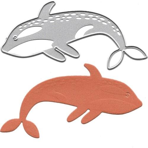 Jumping Whale Metal Cutting Dies Scrapbooking Embossing Folders for Card Making Craft DIY Clear Stamps and Slimline Die Cut