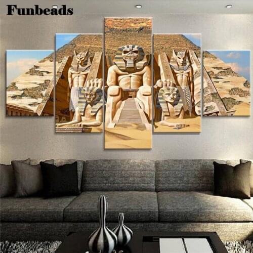 Multi-pictures Egyptian Pyramids 5D Diamond Painting Cross Stitch Diamond Embroidery Rhinestone Mosaic Decoration 5 PCS FF726