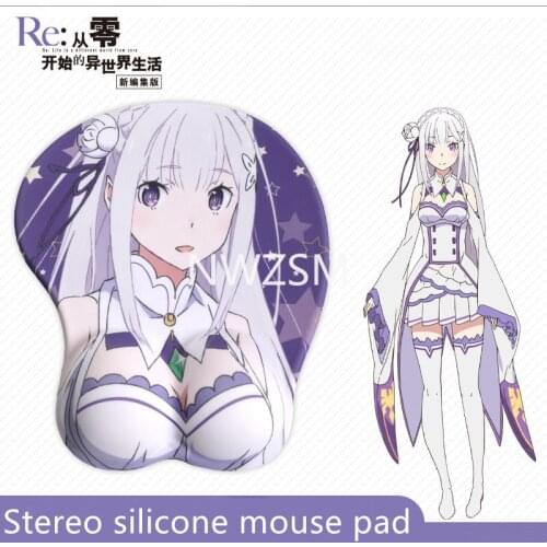 Cartoon Re:Life in a different world from zero 3D character bracer Emilia sexy mouse pad