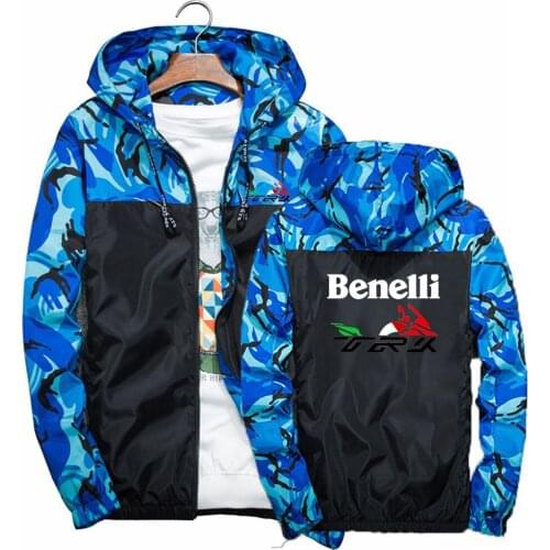 2021 Mens Spring Autumn Benelli TRK 502X Jacket Casual Camouflage Slim Handsome Sport Splicing Clothing Harajuku Coat Hoodie