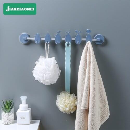 Original Nordic creative plants living room bedroom hooks 6 even seamless hooks kitchen hooks free nails behind the doo
