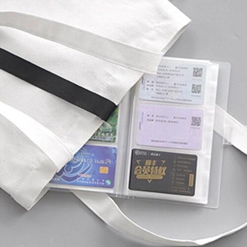P82A 240 Slots Transparent PP Cover Business Card Book Large Capacity ID Holders Ticket Collection Clip
