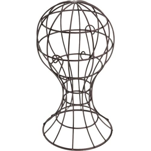 Stable Durable Black Wig Hair Black Iron Hemlet Display Stand Mannequin Head Hat Cap Hair Holder Organizer for Shop