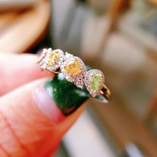 Multi Color Full Row Zircon Ring Adjustable Ring Elegant Princess Fashion Christmas Party Jewelry Exquisite Jewelry lover Gifts