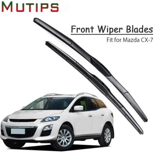 1Set Rubber Car Front Wiper Blade Kit For Mazda CX-7 2013 2012 2011 2010-2002 Windscreen Original Insert Strip Auto Accessories
