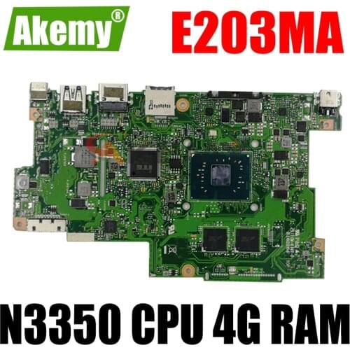 With 4G RAM + With HDD hard disk interface N3350 CPU Laptop Motherboard For Asus E203M E203MA Notebook mainboard test OK