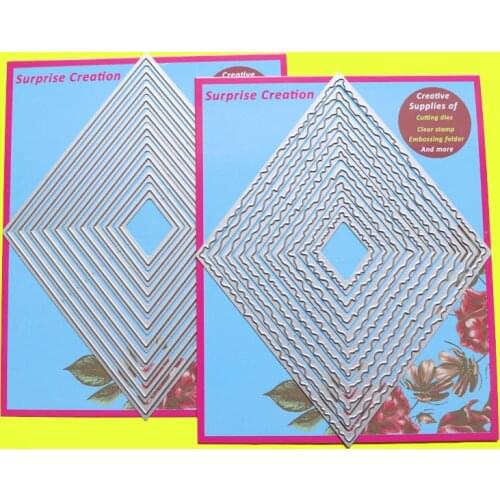 2-set Cutting dies Diamonds Scrapbook Cardmaking DIY Paper Craft Surprise Creation dies Metal Stencil