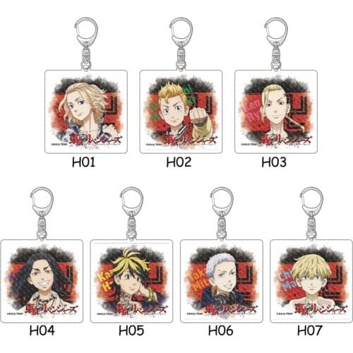 Tokyo Revengers Keychain Anime Character Mikey Draken Chifuyu Kazutora Cosplay Bag Pendant Keyring