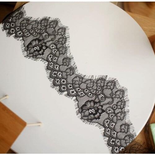 9meter wavy eyelashes lace black and white hand-decorated skirt accessories for clothes veil lace
