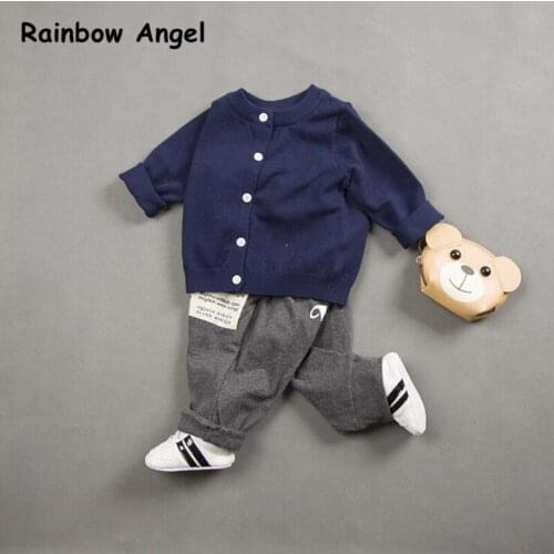 Spring/Autumn Baby Boys Sweater Toddler Girls Candy Colors Knitwear Cardigans Kids Long-Sleeve Warm Wool Sweater School Sweater