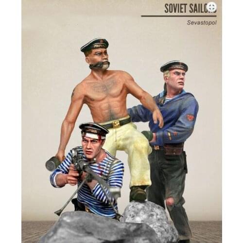 1/35 ancient Sailors - Sevastopol - 3 Figures toy Resin Model Miniature Kit unassembly Unpainted