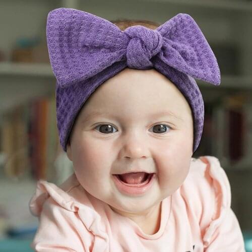1pcs Solid Color Bowknot Baby Headband Elastic Turban Hairband Baby Girl Headbands Hair bands for Baby Girls Hair accessories