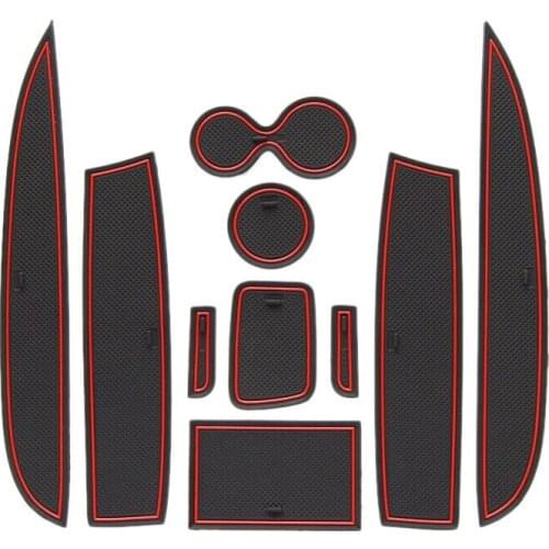 10Pcs Door Groove Mat Car Interior Decoration Anti-Slip Gate Slot Cup Pad for Renault Clio 4 Accessories Rubber Coaster