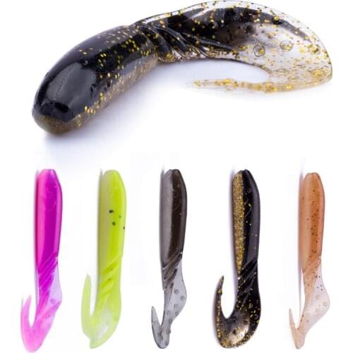 5pcs Silicone Worm Soft Bait 55mm 1.5g Jig Wobblers Fishing Lure With Hook Artificial Rubber Baits Bass for Carp Pike Zander