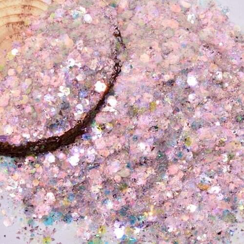 50g/bag 3D Mermaid Sequins Nail Glitter Flakes Mixed Mirror Hexagon DIY Paillette Nail Art Decorations Nail Glitter Sequins