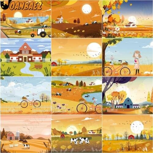 5D Diamond Painting Cartoon Autumn Scenery Diy Wall Art Sticker Diamond Cross Stitch Mosaic Room Decoration Gift