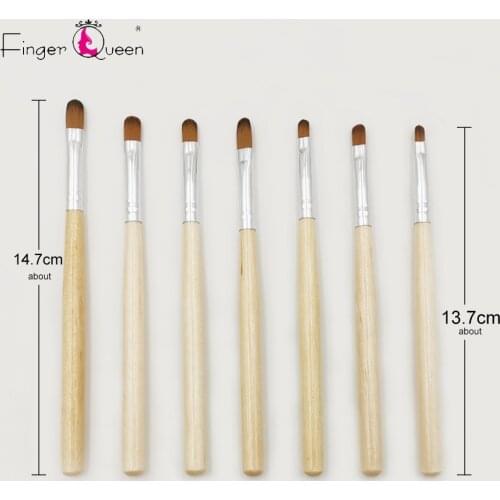 7pcs Nail Art Round Top Acrylic Poly UV Gel Extension Builder Coating Builder Flower Painting Drawing Brush Manicure Tool