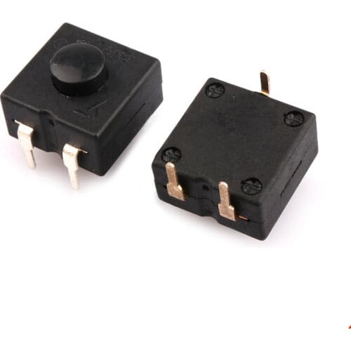Free shipping 200PCS 3Pin Black Mini Push Button Switch for Electric Torch 3P 2 Rows 30A 1V Curved On-On-Off Flashlight Switch