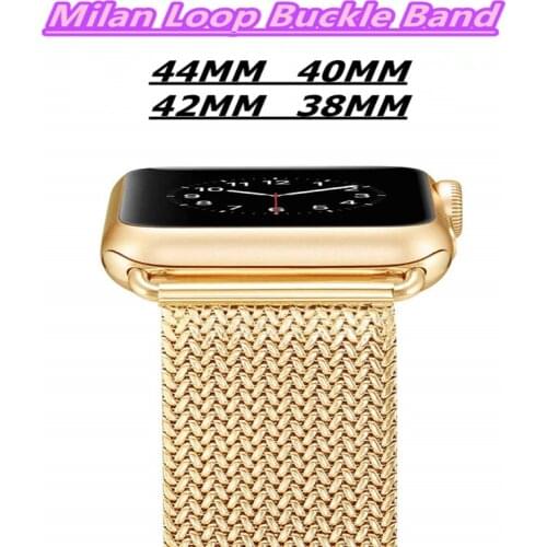 Stainless steel Milan Loop Watch Band 44/40mm For Apple Watch Series 4/3/2/1 Buckle Bracelet Strap For Iwatch Series 38/42mm