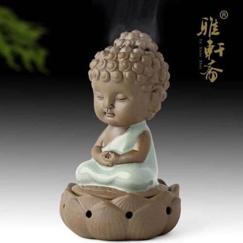 Wonderful meditation lotus Buddha like Ru ceramic incense furnace new pomander sandalwood incense burner creative tea