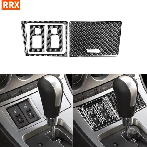For Mazda3 Axela 2010 2011 2012 2013 Mazdaspeed3 Carbon Fiber Sticker Seat Heating Button Storage Box Interior Car Accessories