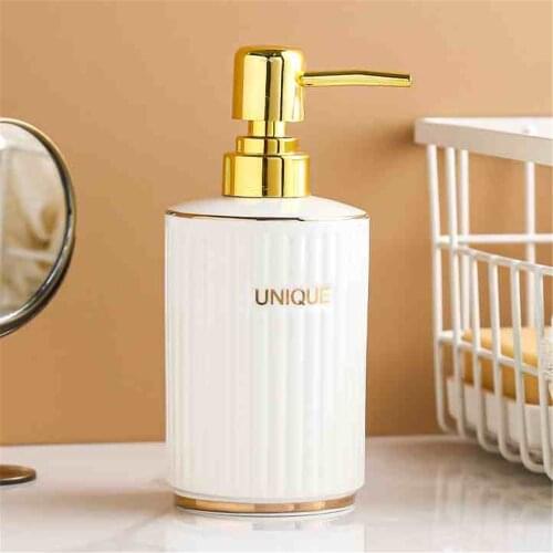 400ml Soap Dispenser Light Luxury Ceramic Hand Sanitizer Sub-bottling Bathroom Shower Gel Shampoo Bottle Replace Empty Bottles