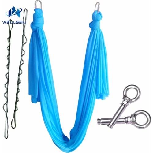 7m Length Aerial Yoga Hammock flying Swing Trapeze Anti-Gravity Inversion Aerial Traction Device Yoga belts tool sports