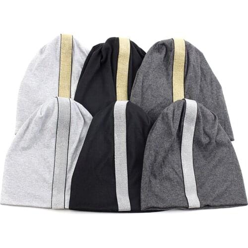 Geebro Solid Color Cotton Webbing Women Beanies Autumn Winter Skullies Hat caps 2021 New Fashion Casual classic style beanie