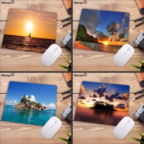 Mairuige island Sunset Landscape Rectangle 18x22cm 20x25cm Mouse Pad Mousepad Computer PC Laptop Comfort Gaming Mouse Pad