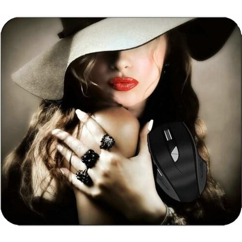 Mousepads Face Girl Red Lips Woman Mouse Mat