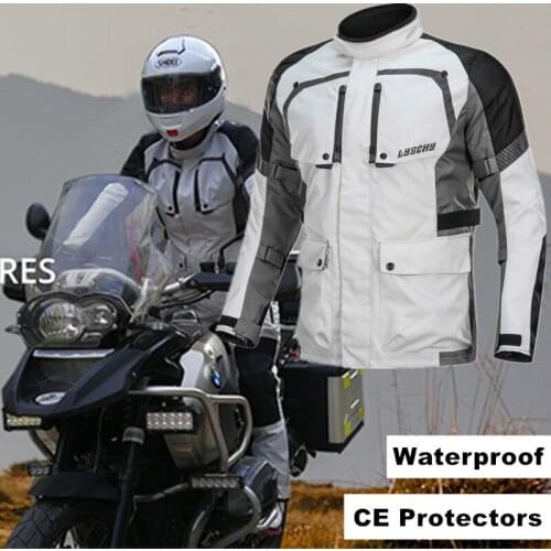 LYSCHY Summer Winter Detechable Waterproof Motorcycle Jacket Breathable Mesh Jacket Moto Pants Suit Clothing Protective Gear