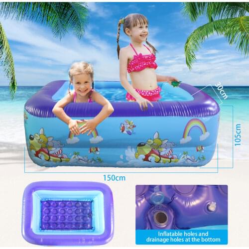 Cartoon Inflatable PVC Swimming Pool Bath Tub for Kids Children Family Summer Outdoor Water Swimming Play Fun Center Toys