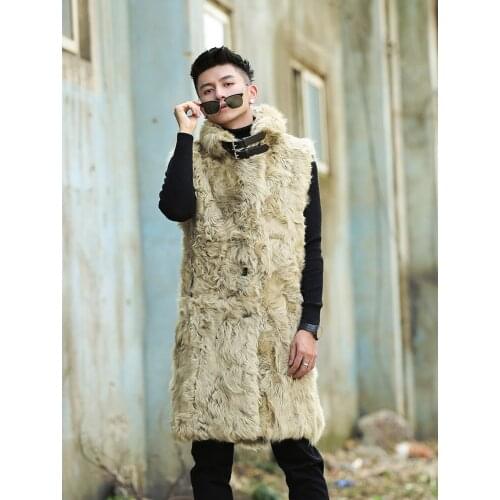 Mens B3 Shearling Vest Coat Mens Long Vest Mens Winter Warm Vest