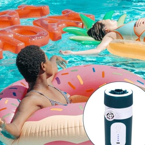 Electric Air Pump Inflator with 5 Nozzles USB Air Compressor Portable Inflatable Pump for Air Mattress Bed Pool Toy Swim Ring