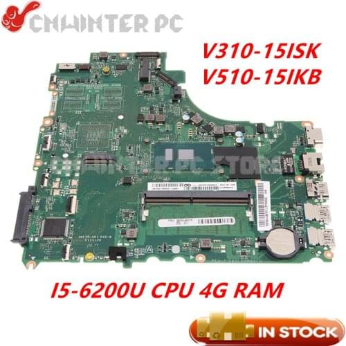 NOKOTION For lenovo V310-15ISK V510-15IKB E52-80 Laptop Motherboard 5B20L46576 SR2EY I5-6200U CPU 4G RAM DDR4