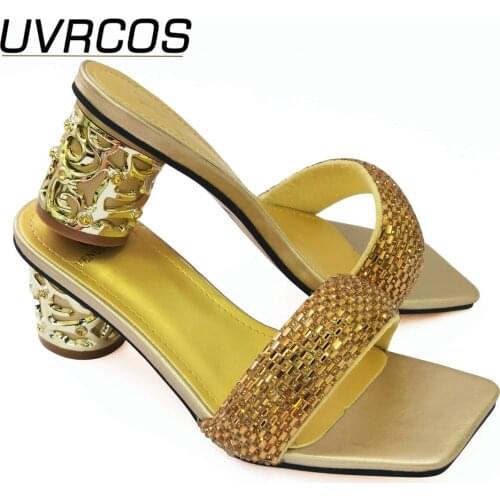 Newest design summer shoes ladies Nigerian ladies wedding high heels ladies high heels African party high heels sandals