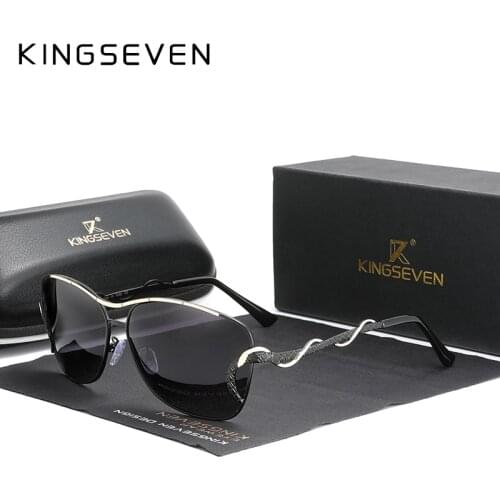 KINGSEVEN Vintage Womens Glasses Gradient Lens Polarized Sunglasses Women Brand Design UV400 Oversized Shade lentes de sol
