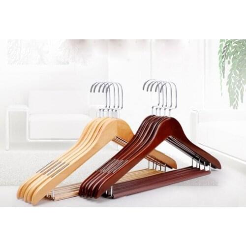 Sainwin 5pcs,/lot Adult Wooden Hangers For Clothes Wood Clothes Shop Hotel Hanger