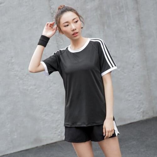 Sports Short-sleeved Training T-shirt Womens Round Neck Style Top Quick Dry Gym Fitness Clothing Running Workout Shirts