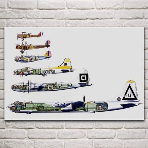 B36 b-29 B-17 Fortress B-10 DH.4 MB-2 NBS-1 Bomber aircraft fabric posters on wall picture home art living room decoration KP272